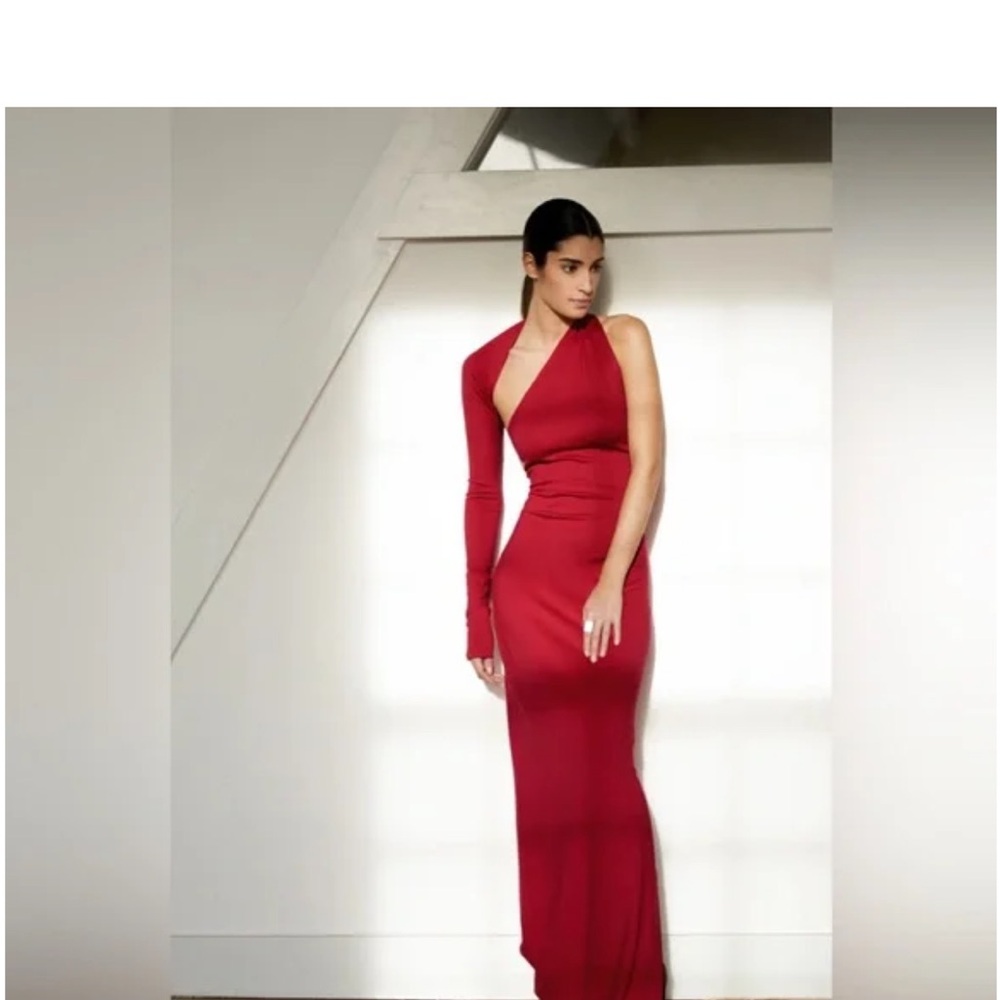 MARELLA One-Shoulder Red Dress - Picture 2 of 3